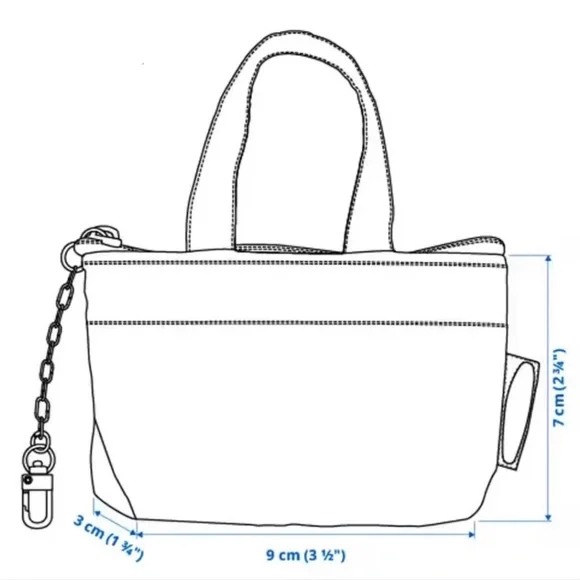 IKEA 2 FRAKTA BLUE Keychain Shopping zip Tote bags - Picture 3 of 5